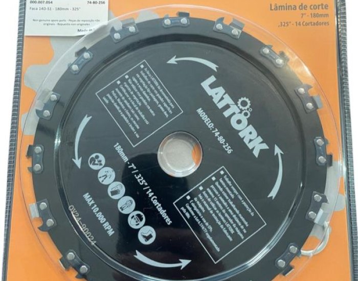DISCO CORTE C/DENTE CORRENTE 180MM/325